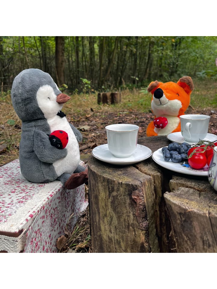 Mr. & Mrs. Panda Kuscheltier Panda mit Blume mit Spruch in Grau Pastell günstig kaufen onesize