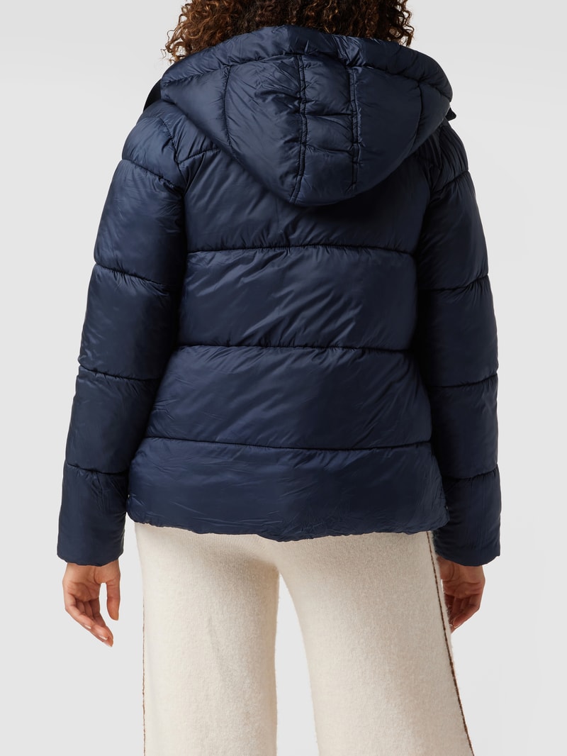 Umstands-Steppjacke mit Kapuze in marineblau