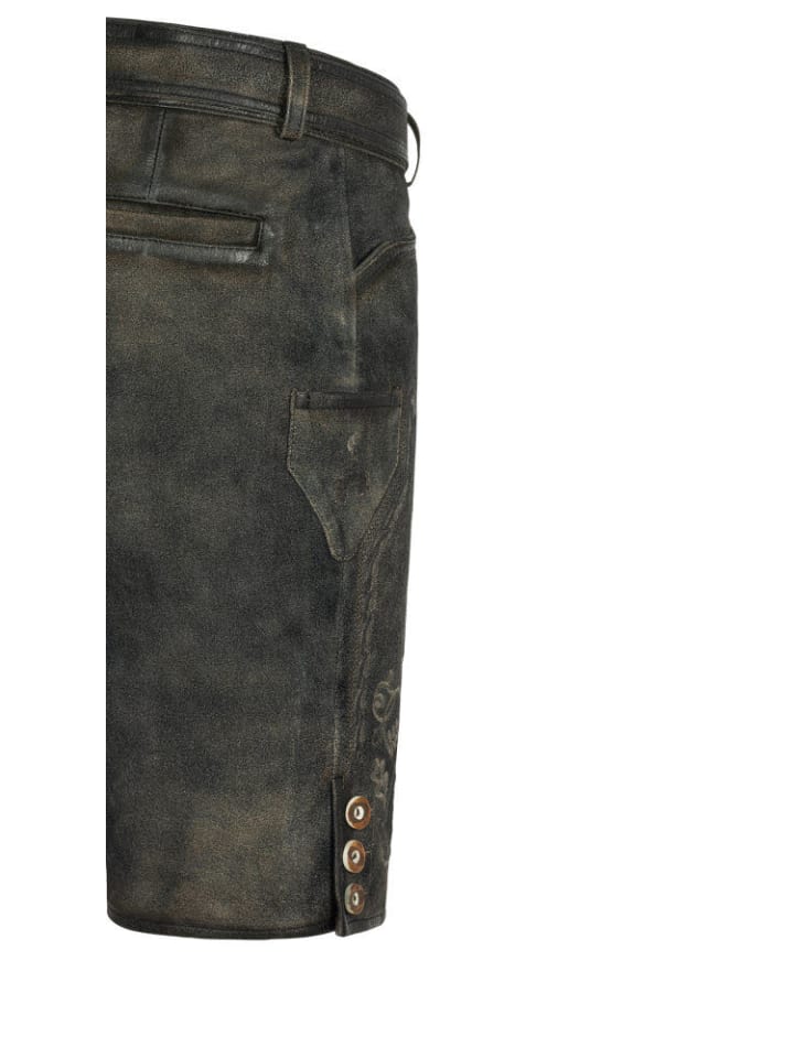 Nübler Lederhose kurz RV Christian ZIP in Torf günstig kaufen
