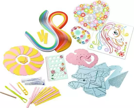 Bastelset DIY Paper Art Blumen & Einhörner - Bastelset für Kinder ab 8 Jahren