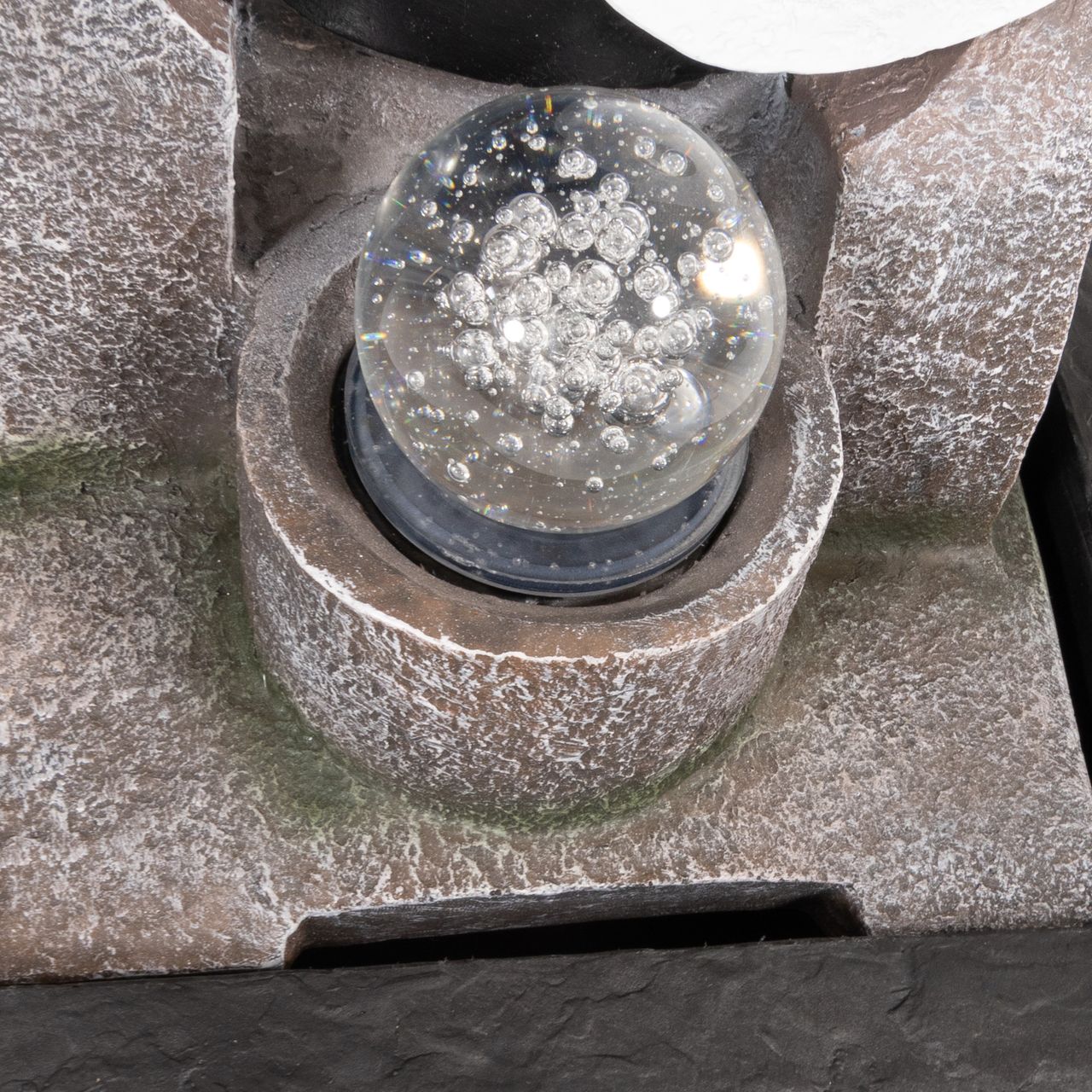 Lemodo Zimmerbrunnen mit LED-Beleuchtung, Dekobrunnen “Yin Yang” für die Wohnung