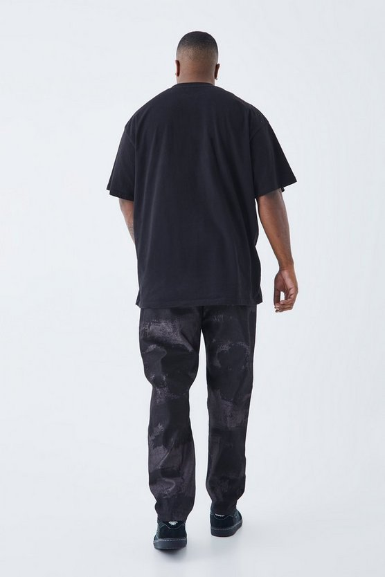 Plus gebleichte Slim-Fit Jeans