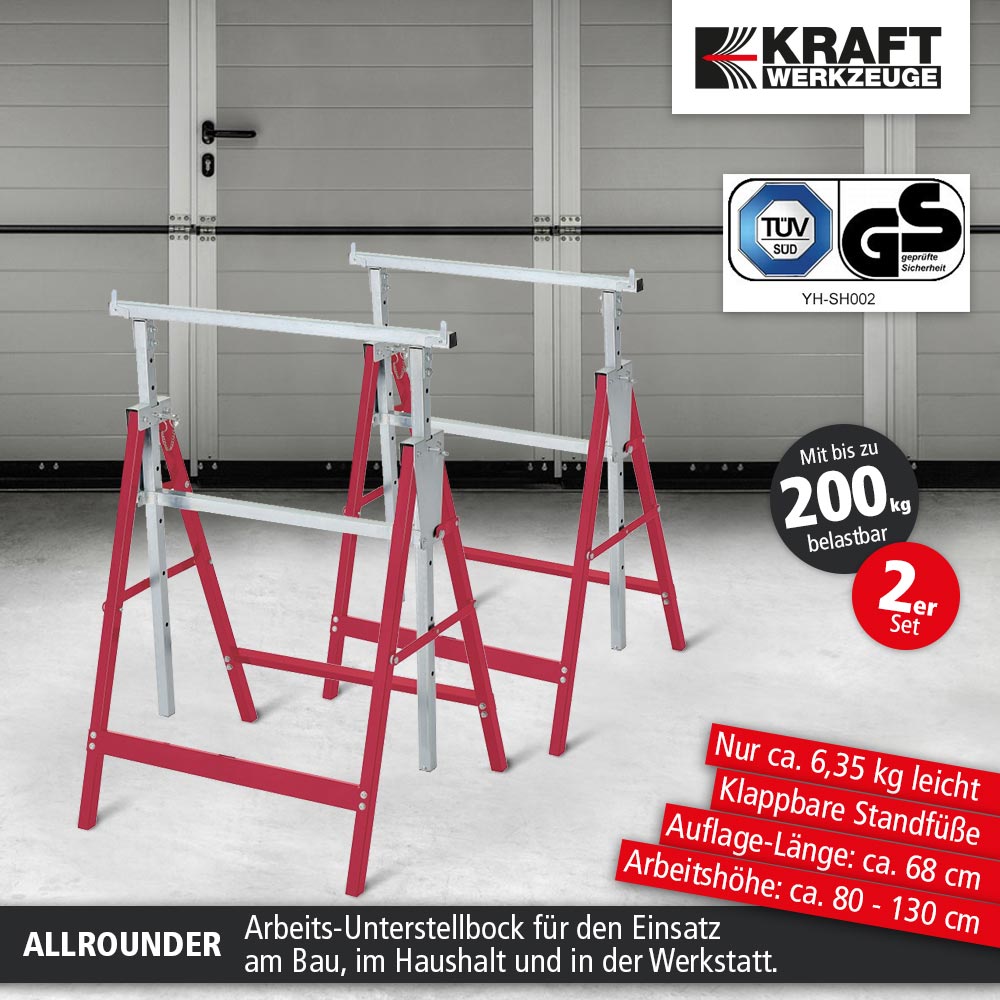 Kraft Werkzeuge Arbeits-Unterstellbock 2er Set