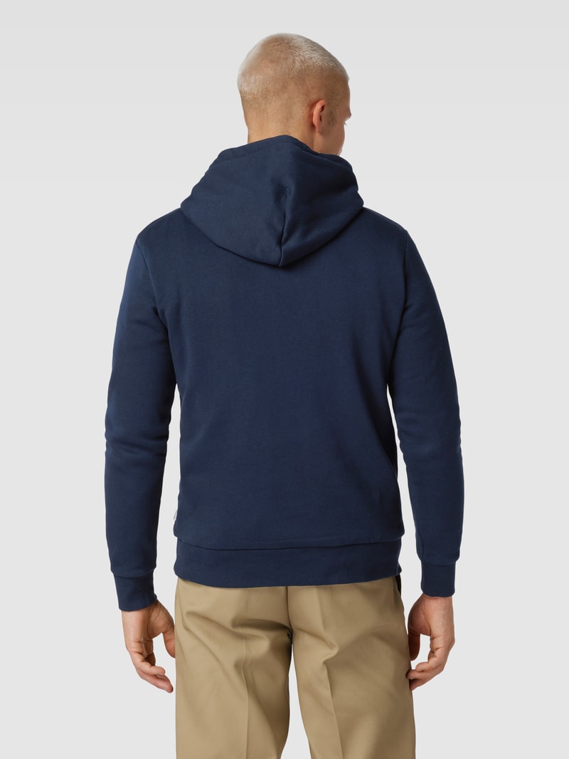 Hoodie mit Label-Print in dunkelblau