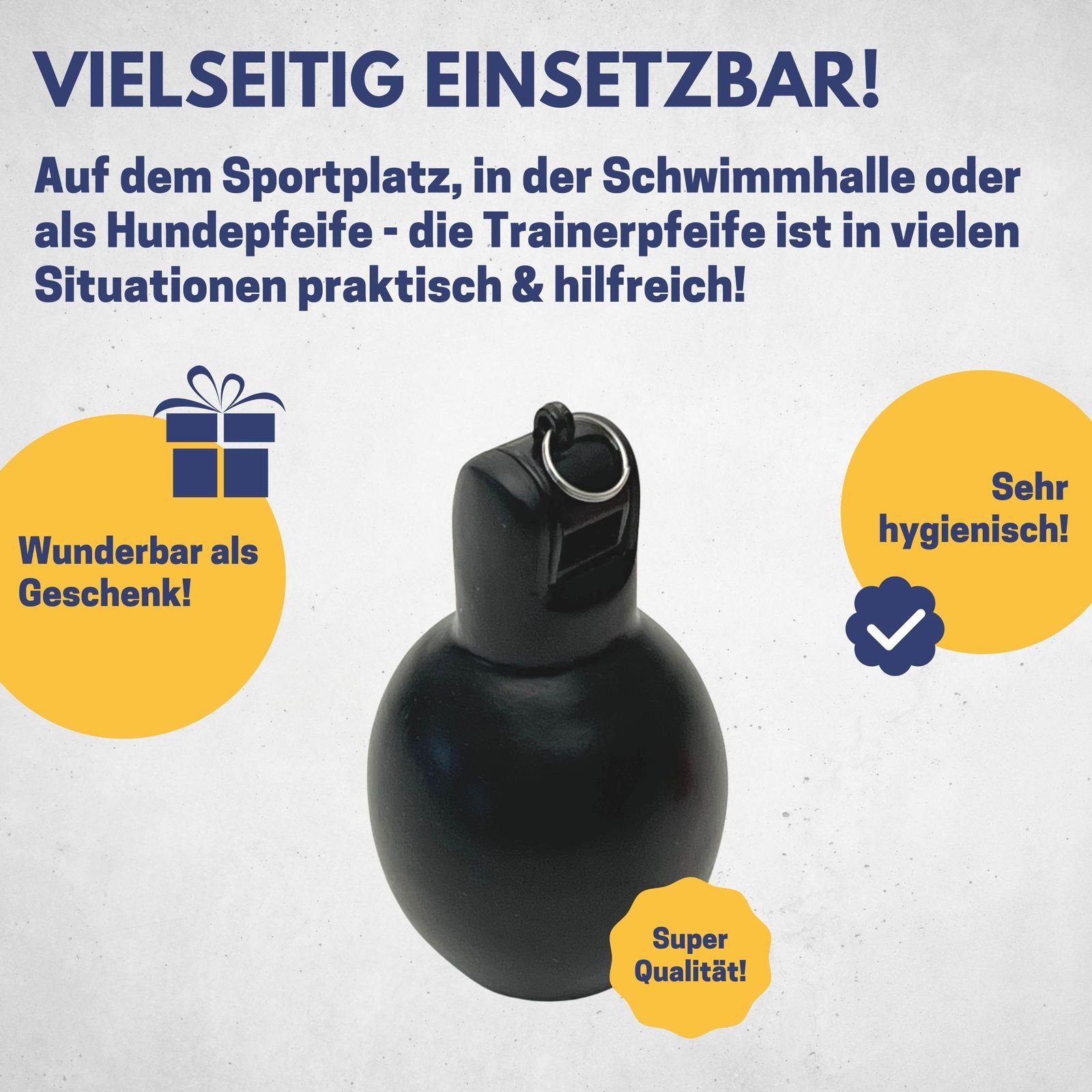 Best Sporting Handpfeife I hochwertige Schiedsrichterpfeife I Trainerpfeife schwarz I Fußball-Pfeife für Kinder I robuste Sportpfeife I Trainer Pfeife I Pfeife Sport