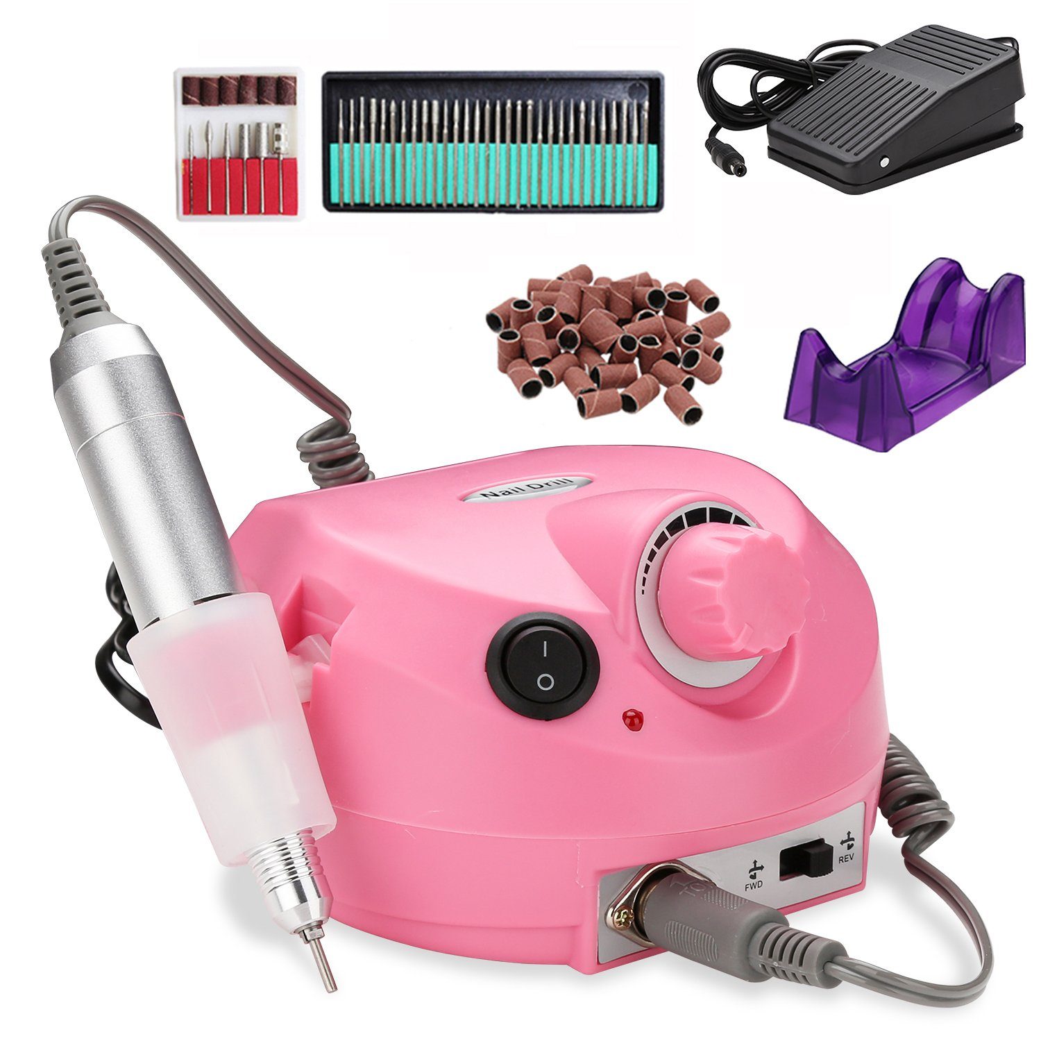 Clanmacy Maniküre-Pediküre-Set Elektrische Nagelfräser Fußpflegegerät 30000U/min Maniküre Pediküre, Nagelmaschine, Für Acrylarbeiten geeignet