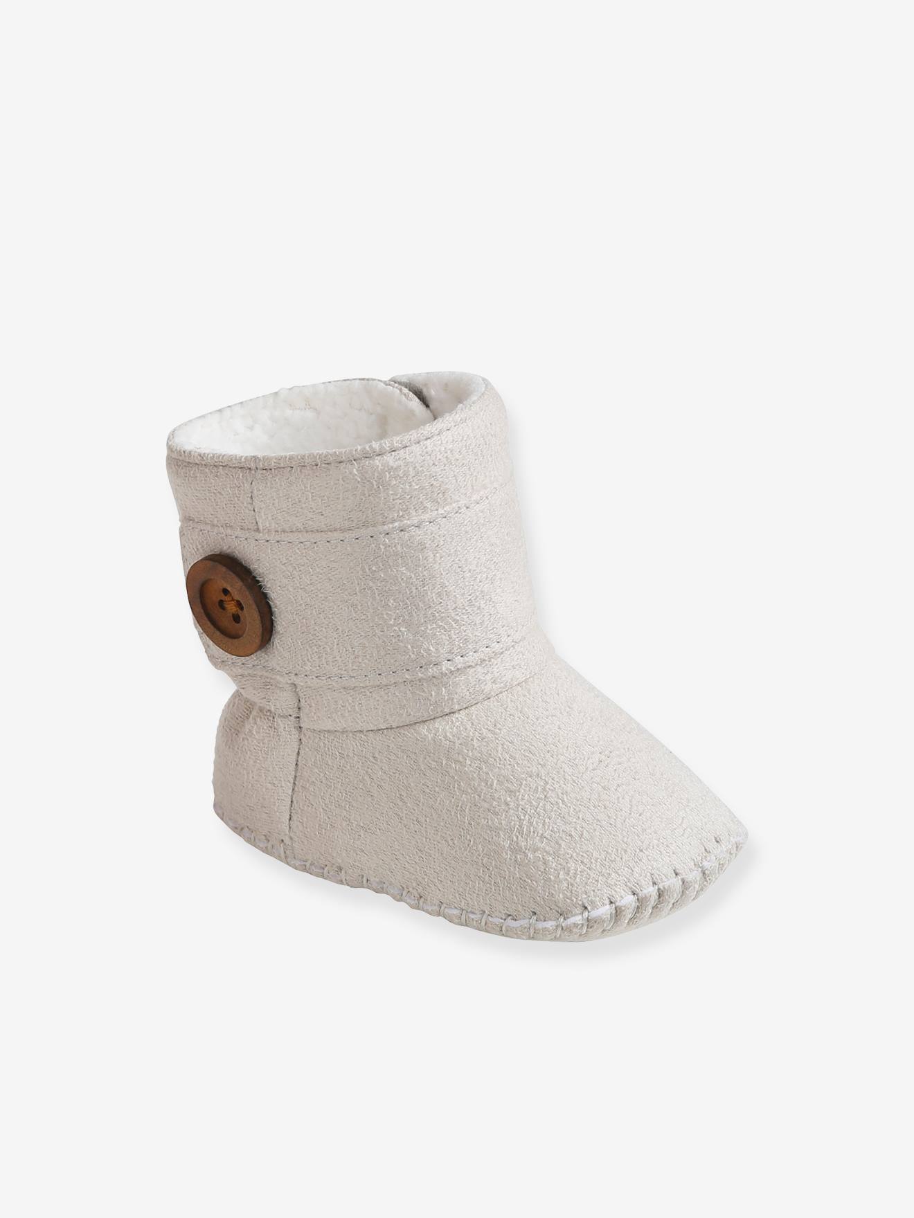 Chaussons de parc bottillons fourrés bébé gris