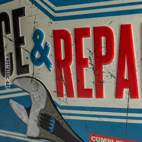 Nostalgic Art Retro Blechschild 15x20cm, Motiv "Service&Repair", 1 Stück - ATU