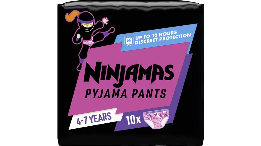 Ninjamas Pyjama Pants für Mädchen 4-7 Jahre