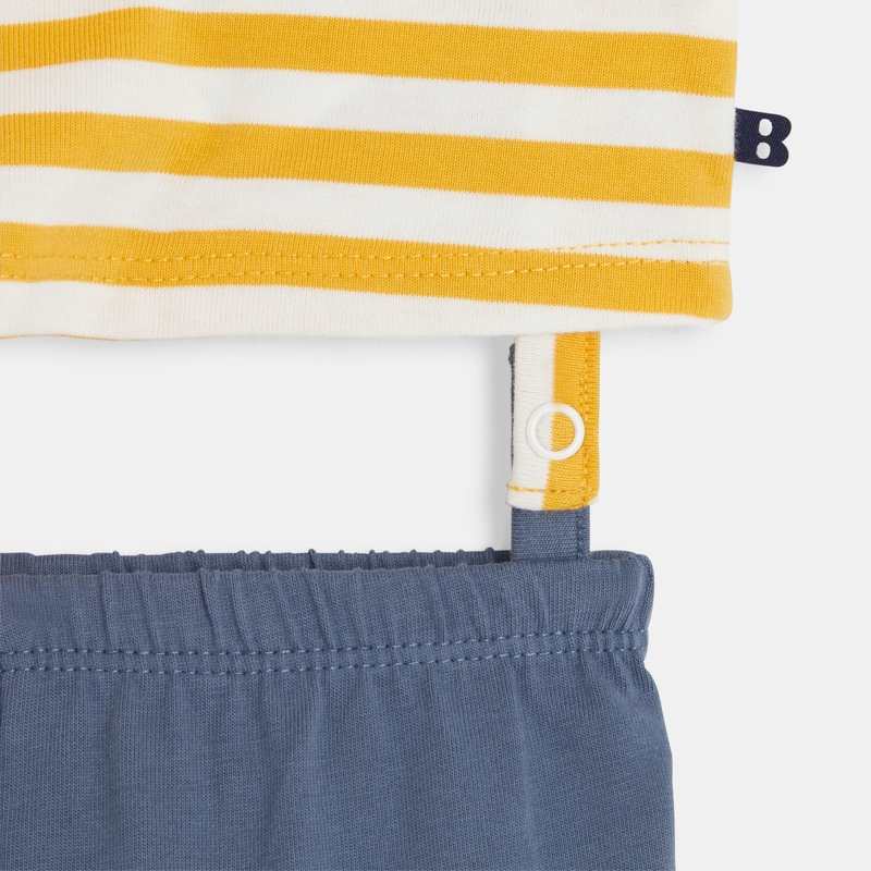 Pyjama lapin rayé jaune bébé garçon