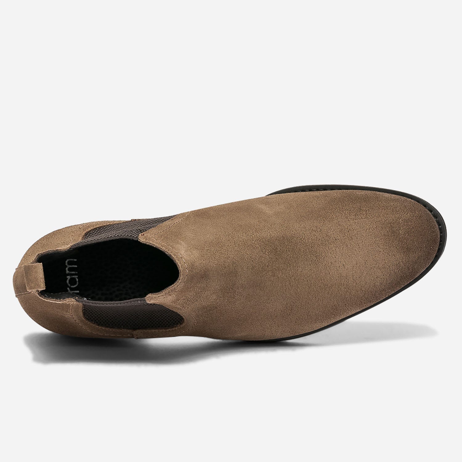 Chelsea boots camel en cuir velours