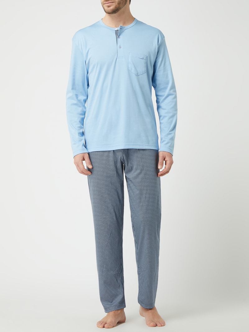 Pyjama aus Baumwolle Modell 'Relax Choice' in hellblau