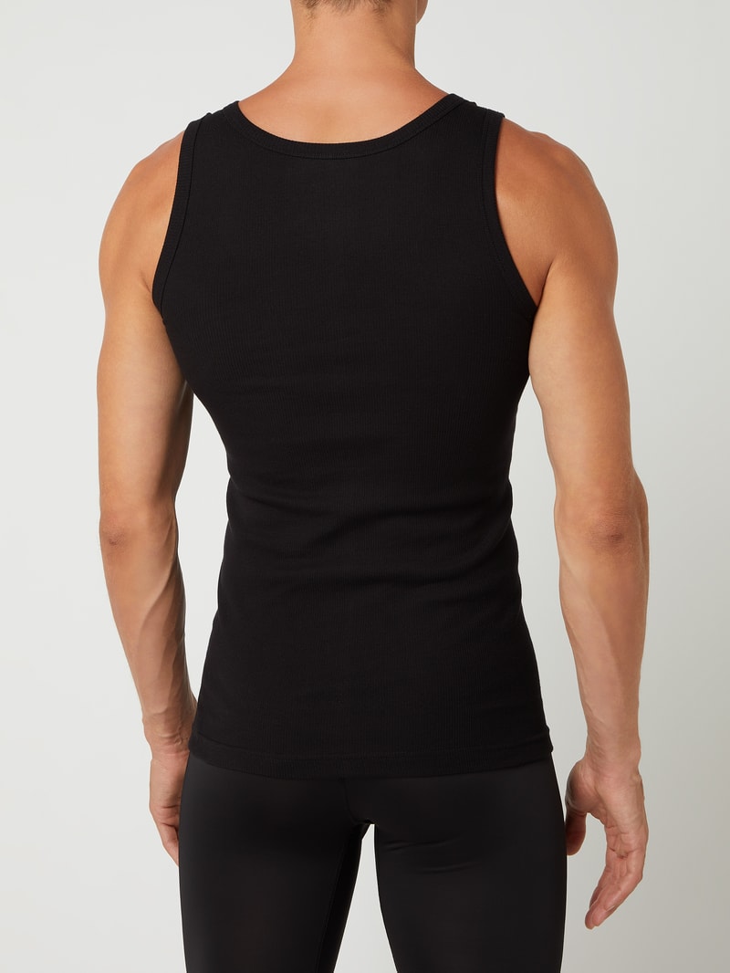 Tanktop aus Baumwolle im 2er-Pack in schwarz