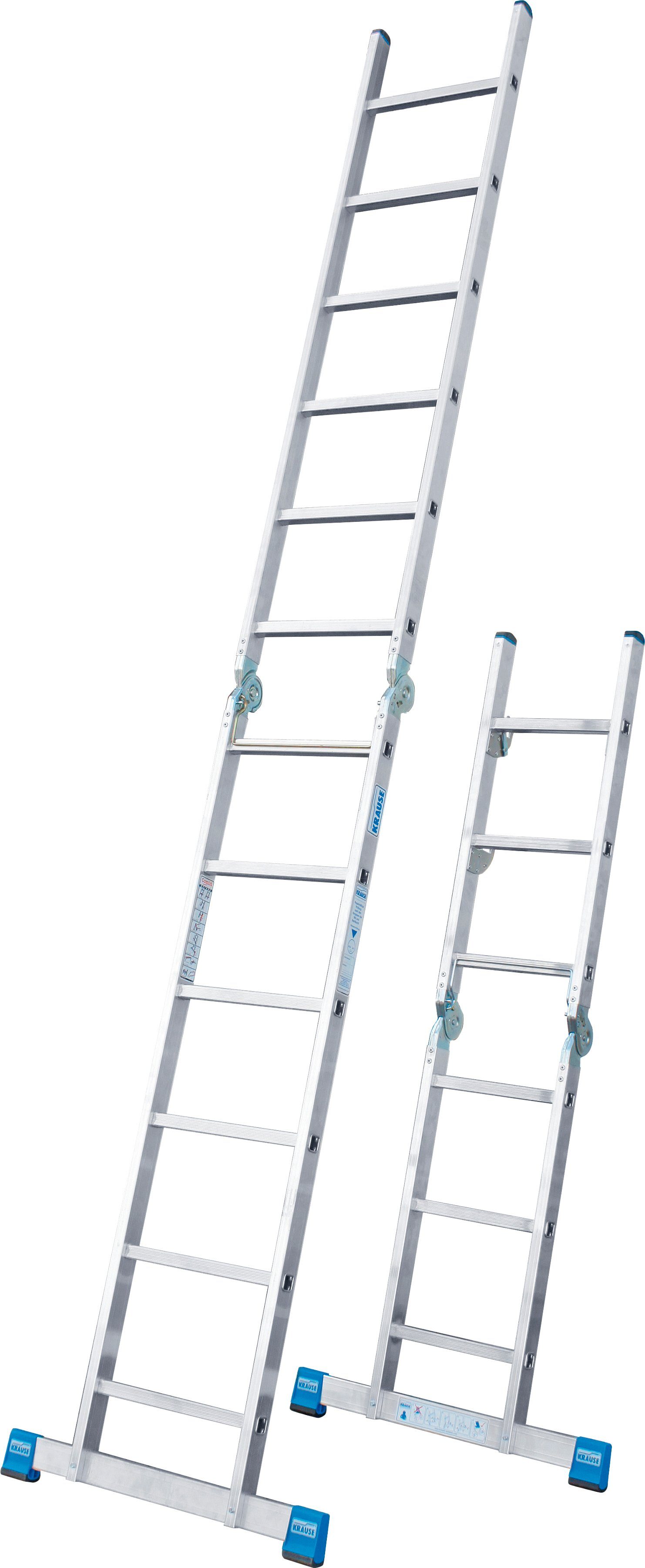 KRAUSE Gelenkleiter Stabilo, Combileiter mit 2x3 und 2x6 Sprossen