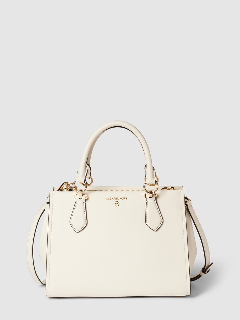Handtasche mit Label-Detail Modell 'MARILYN' in ecru