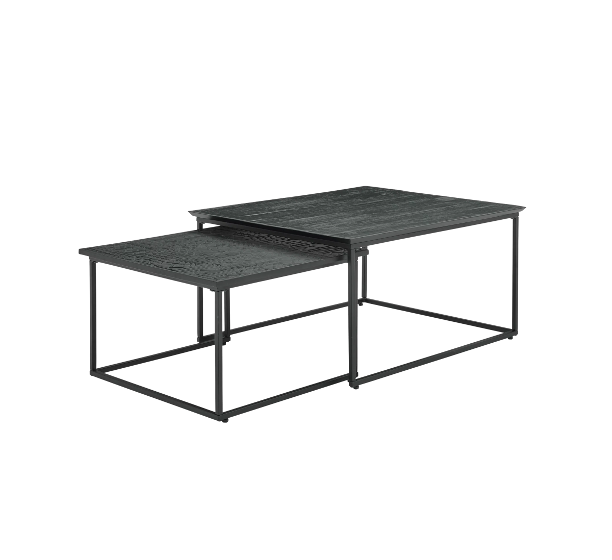 Roomio Couchtisch-Set No. 2001 Schwarz Eckig
