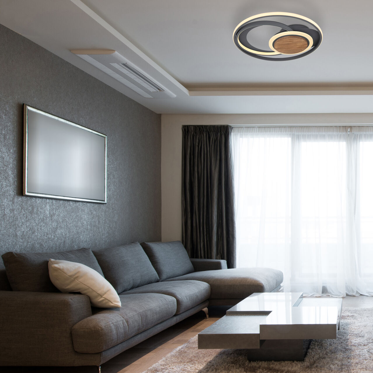 Globo Lighting - NIRRA - Deckenleuchte Metall Graphit, LED