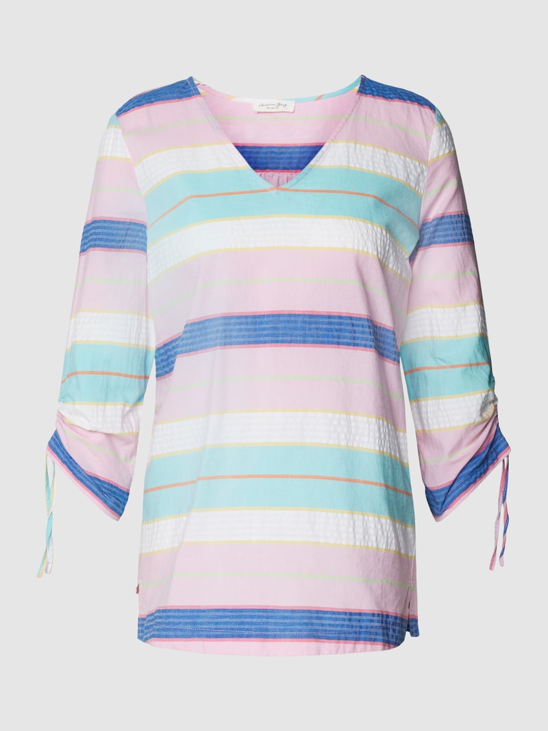 Blusenshirt mit Streifenmuster in weiß