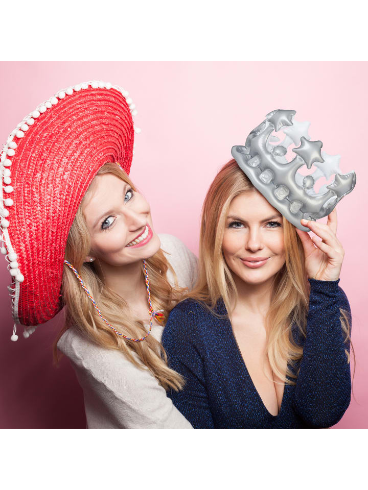 relaxdays 10x Aufblaskrone in Silber günstig kaufen onesize