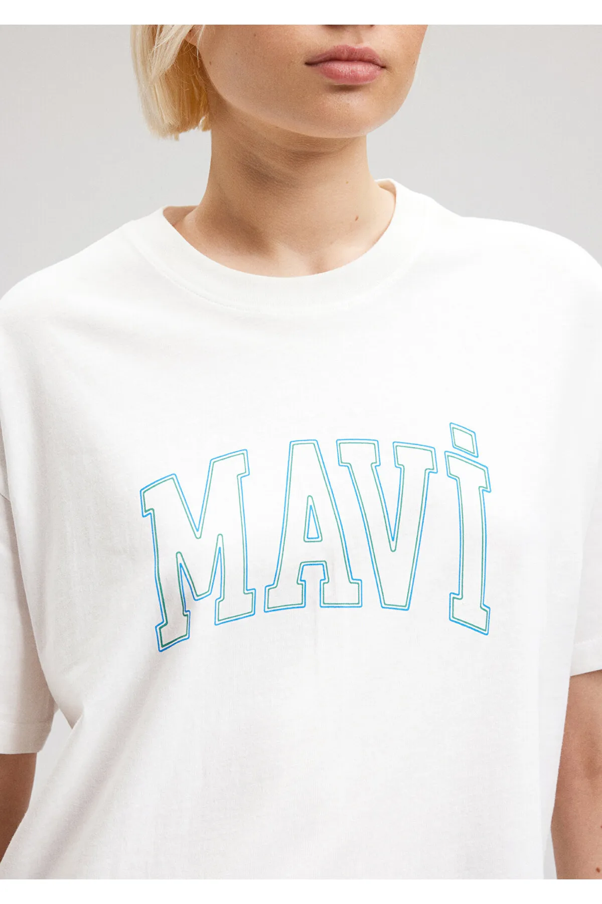 Mavi  Weißes T-Shirt mit Logo-Print, reguläre Passform / normaler Schnitt 1611193-81964