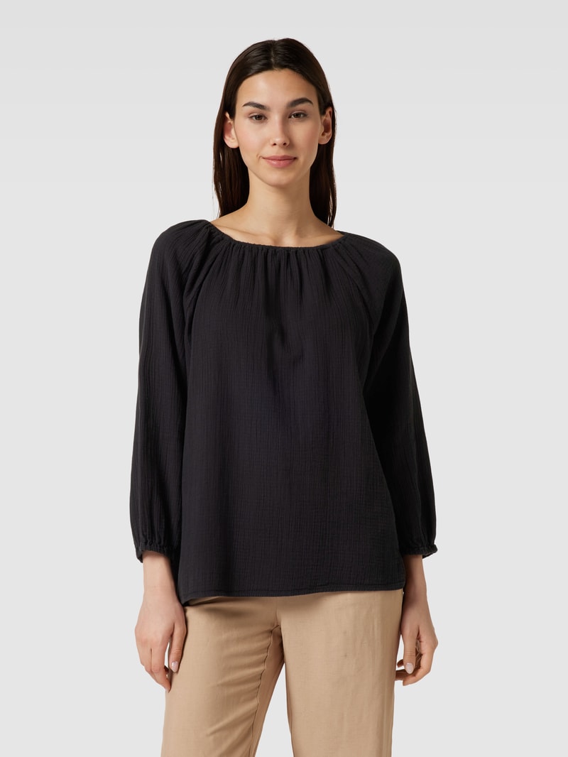 Blusenshirt mit Strukturmuster in schwarz