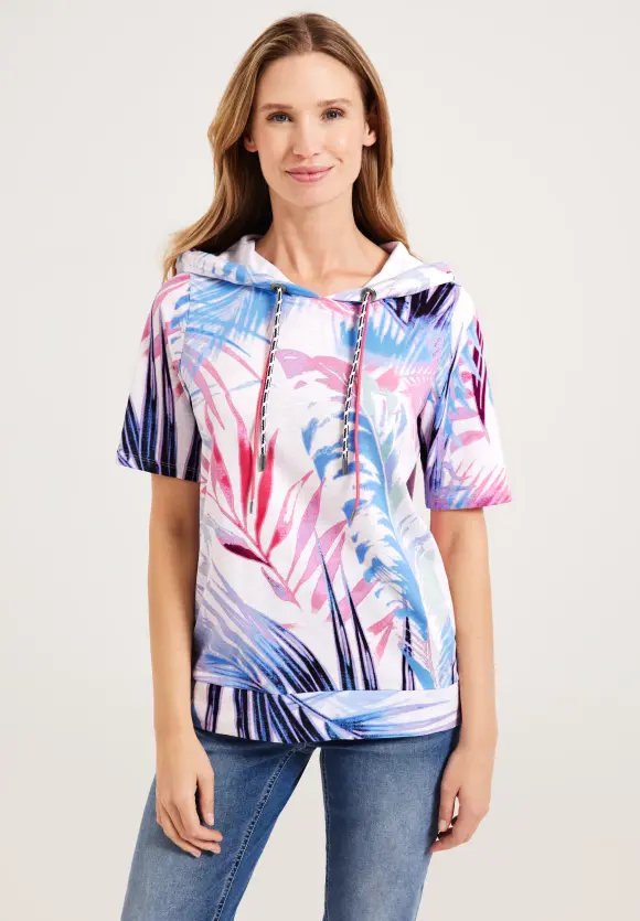 CECIL Blätterprint Hoodie Shirt