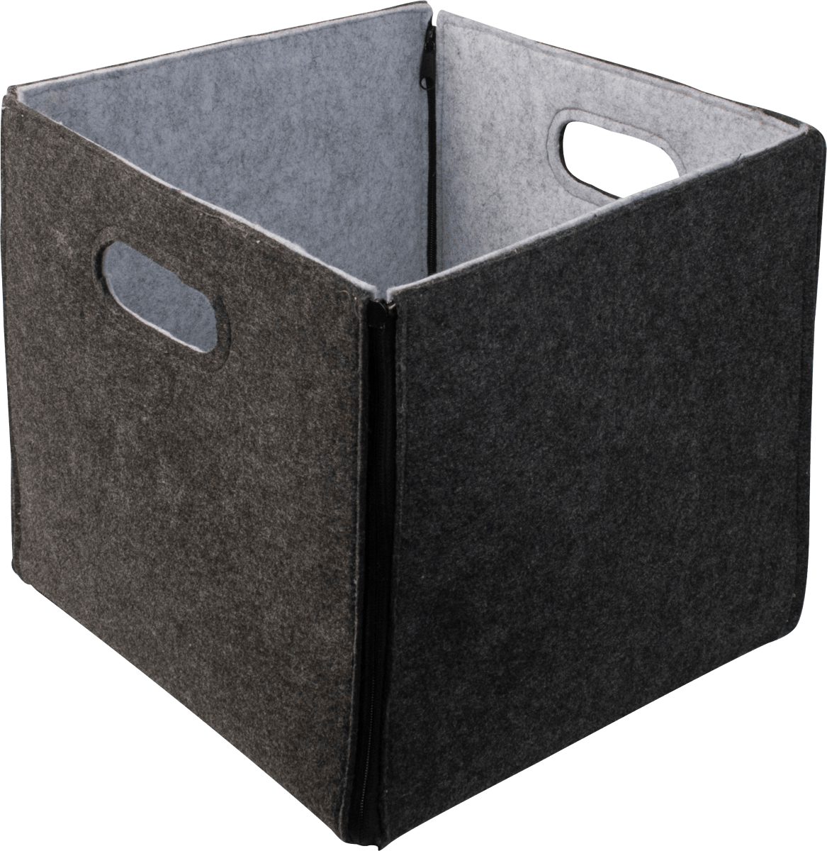 Korb aus Filz, wendbar schwarz/grau (30x30x30cm), 1 St