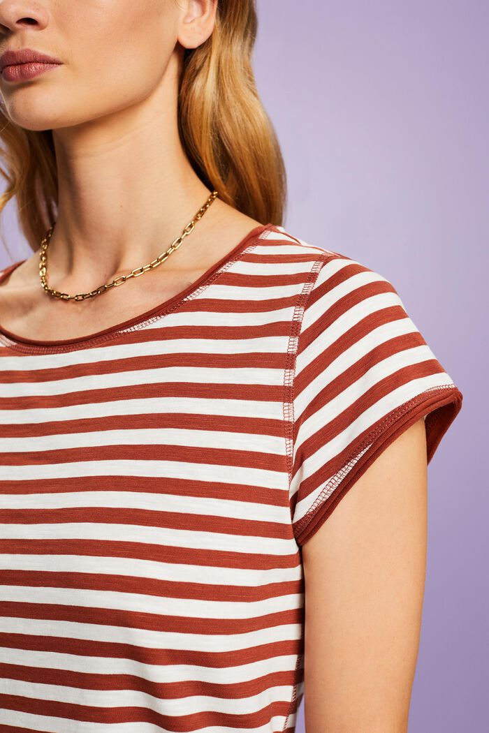 Streifen-T-Shirt mit Rollkanten