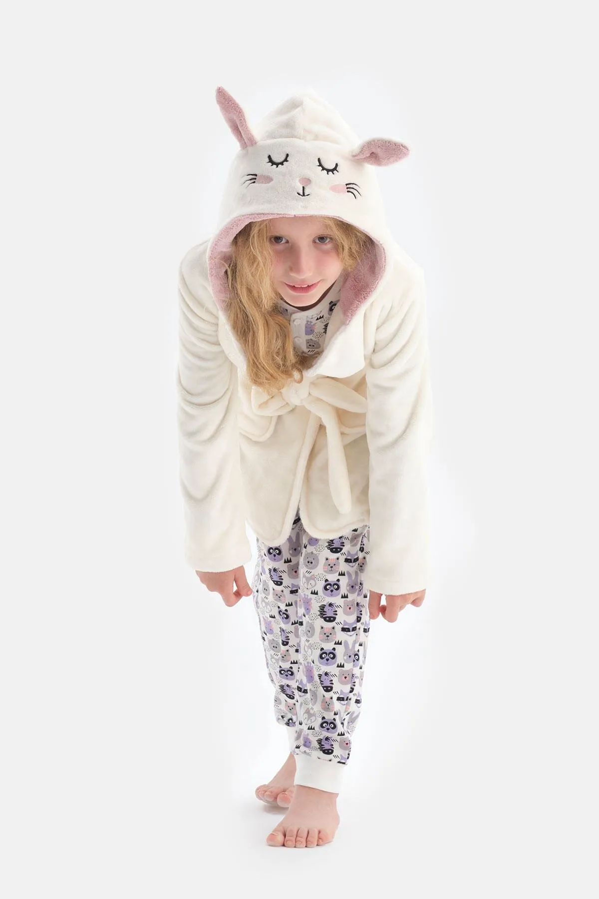Dagi  Ecrufarbener Einhorn-Bademantel für Mädchen