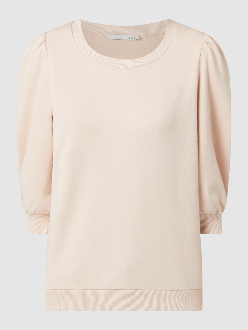 Sweatshirt mit Puffärmeln in hellrosa
