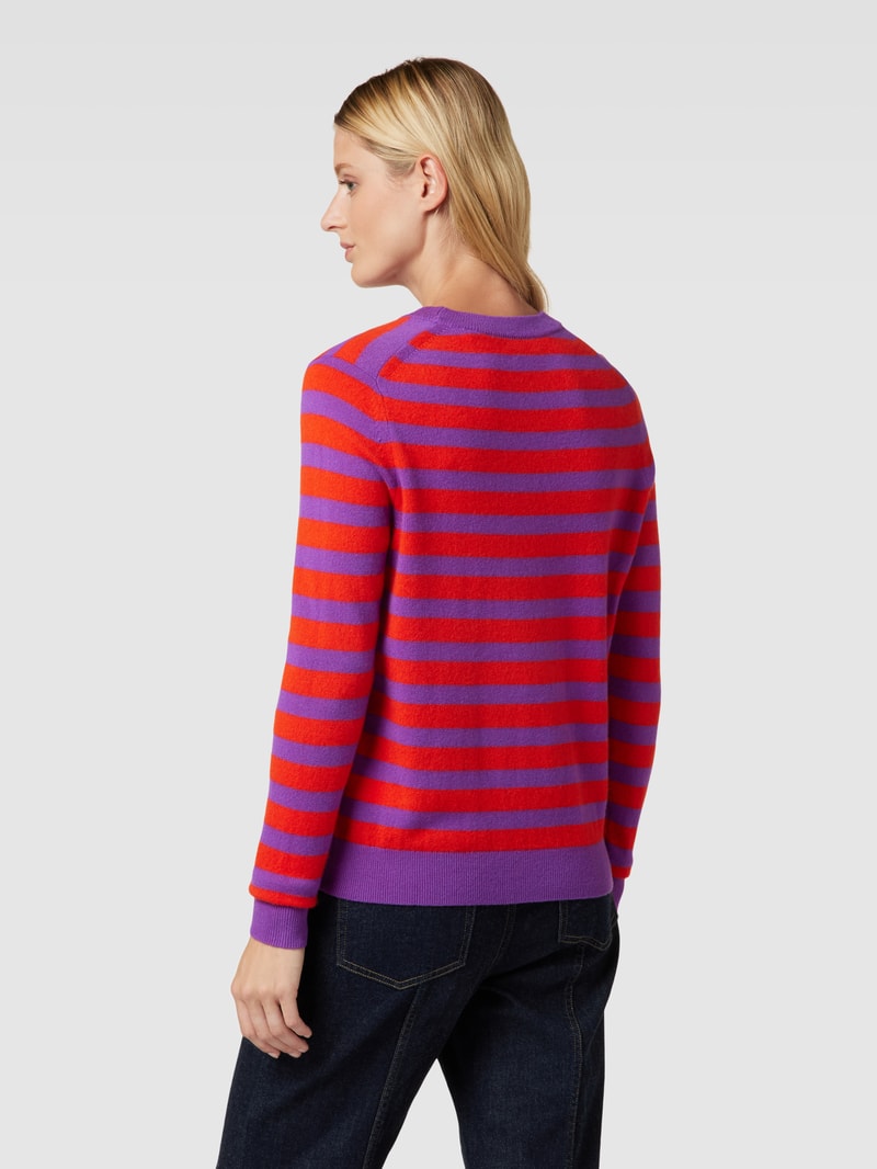 Strickpullover aus Kaschmir mit Streifenmuster in violett