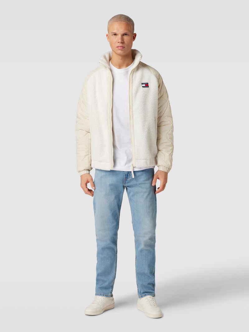 Sherpa Jacket mit Label-Patch in offwhite