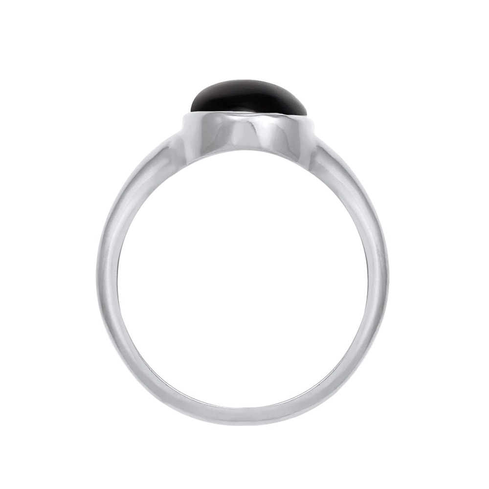 Elli Elli Bague Femmes Sceau Ovale avec Pierre Précieuse Onyx en Argent Sterling 925 P Bague