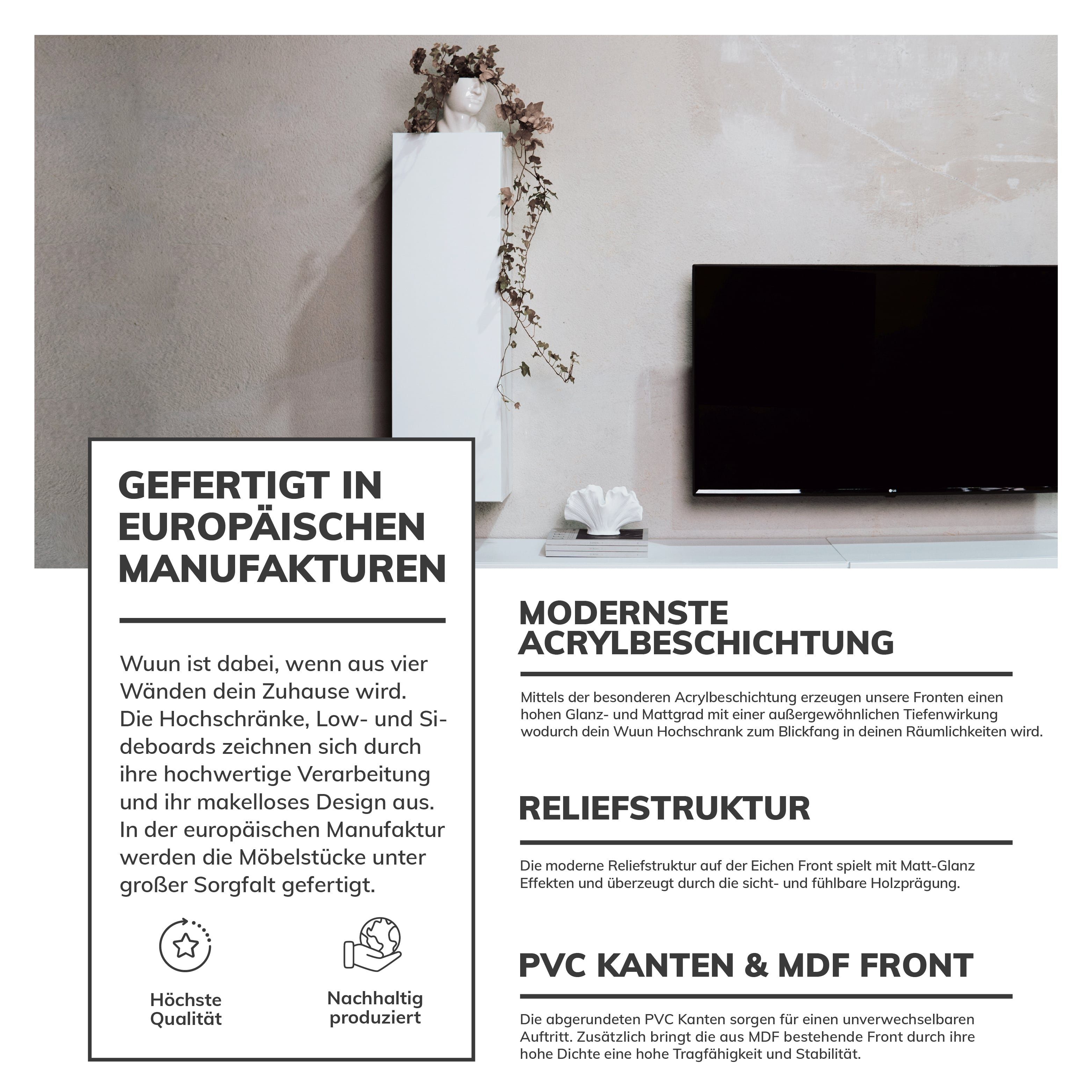 Wuun TV-Board Wuun® Somero Lowboard Tv-Board Wohnwand SW5