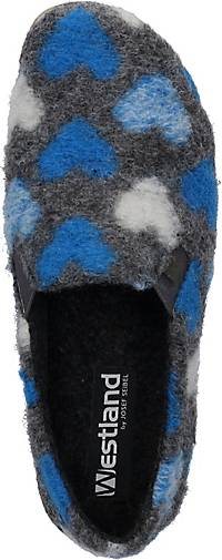 WESTLAND Hausschuh Cadiz 08, blau-multi