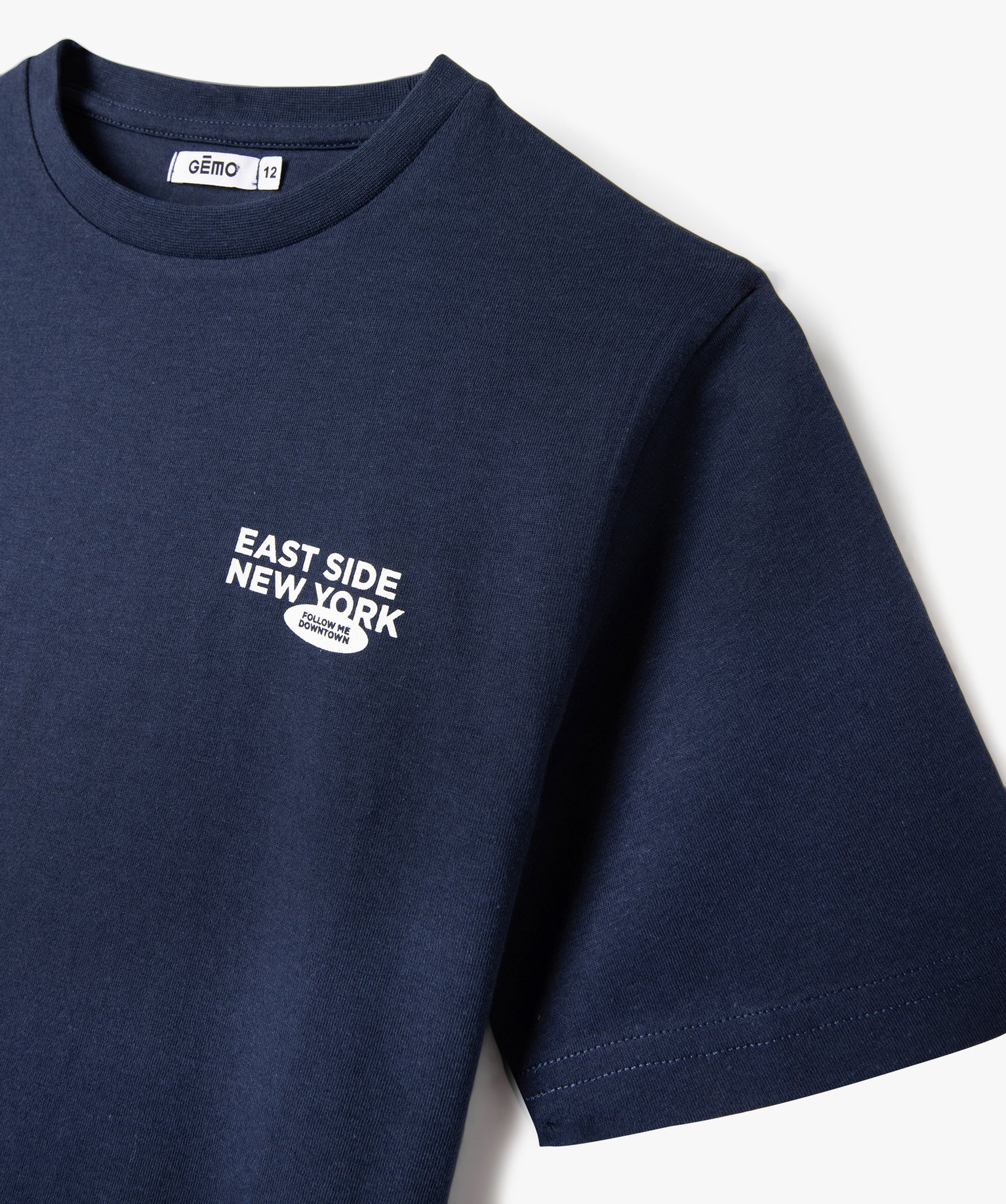 Tee-shirt à manches courtes avec inscriptions US Garçon bleu | GEMO