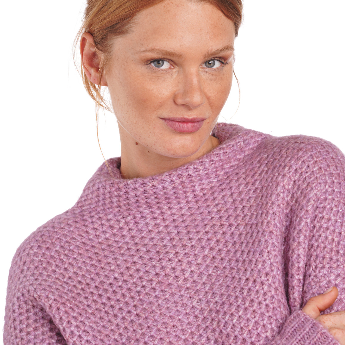 Damen Strickpullover mit Stehkragen