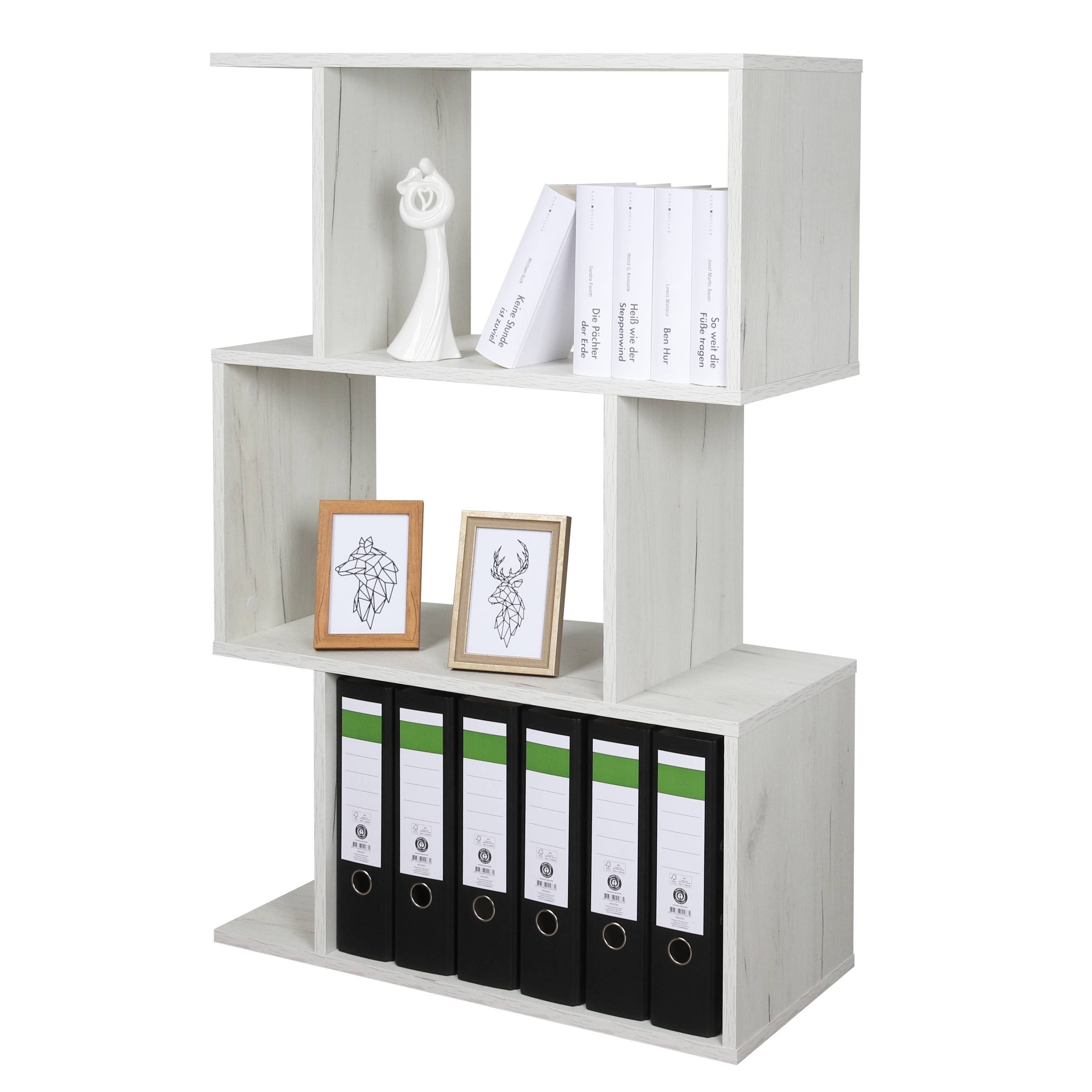 RICOO Aktenregal WM075-EP, kleines stehendes Regal schmal, Bücherregal fürs Wohnzimmer