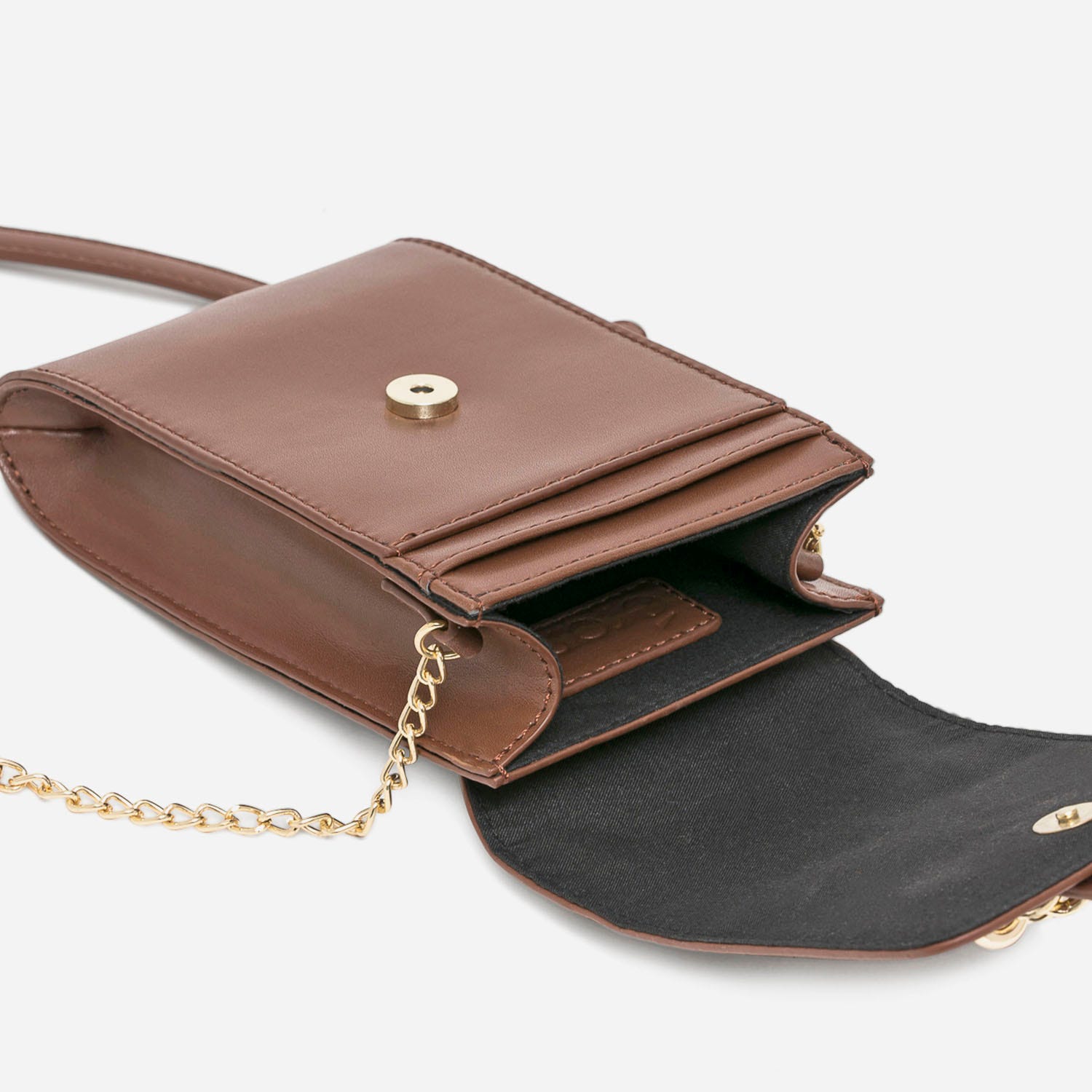 Pochette à téléphone cognac avec embossage