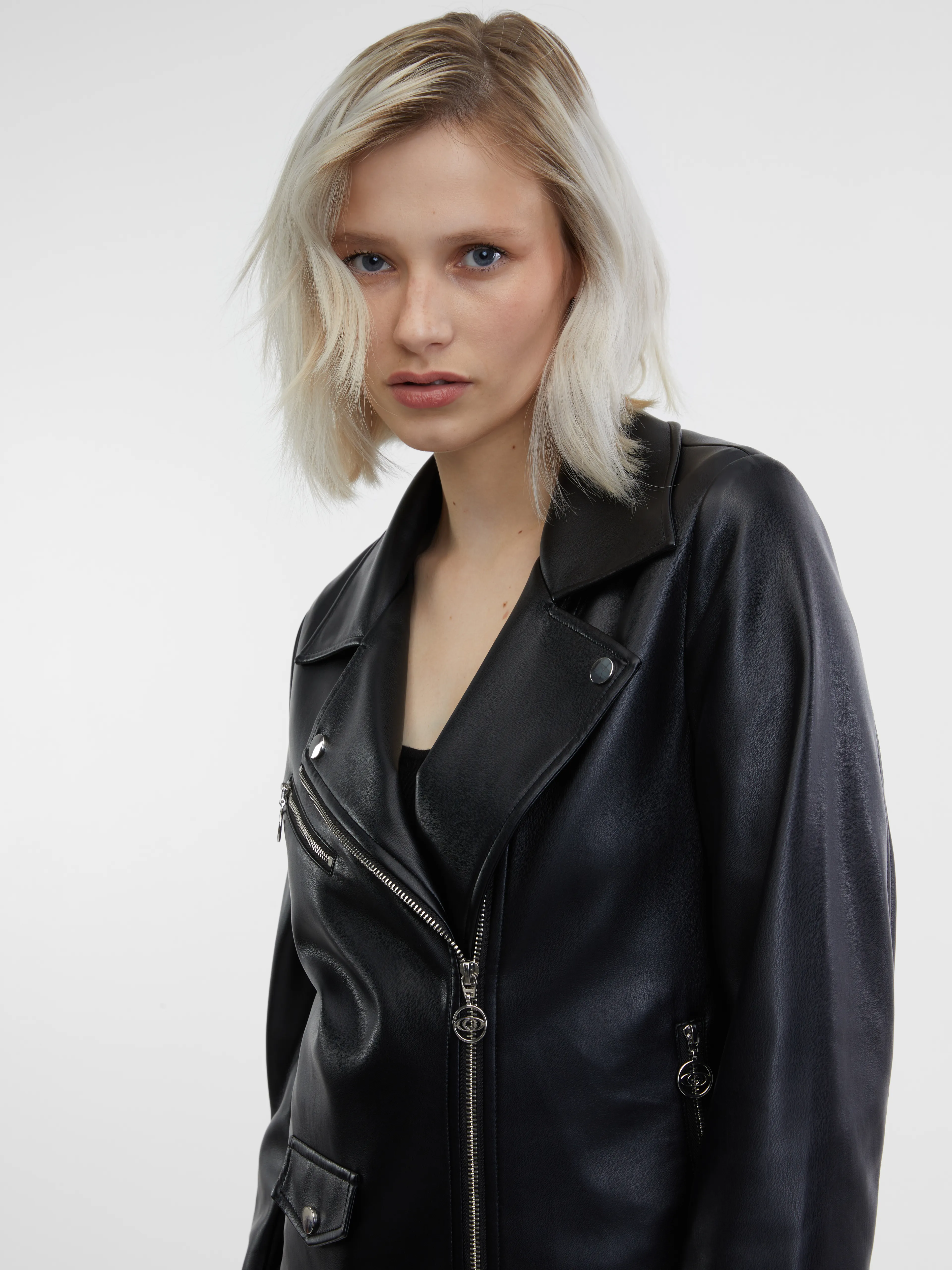 Schwarze Damen Lederjacke ORSAY