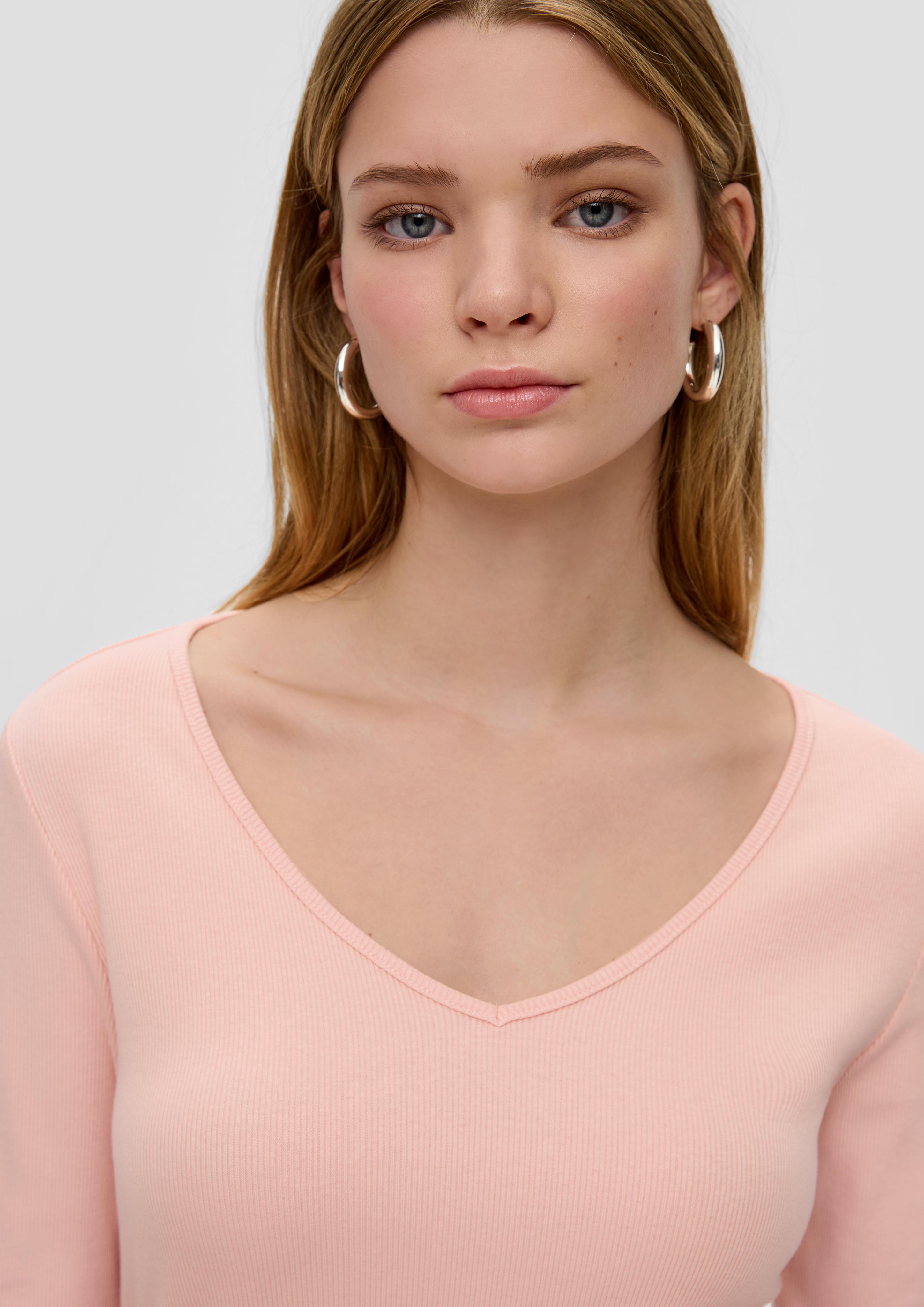 Geripptes Longsleeve aus Baumwollstretch  2138339-2013