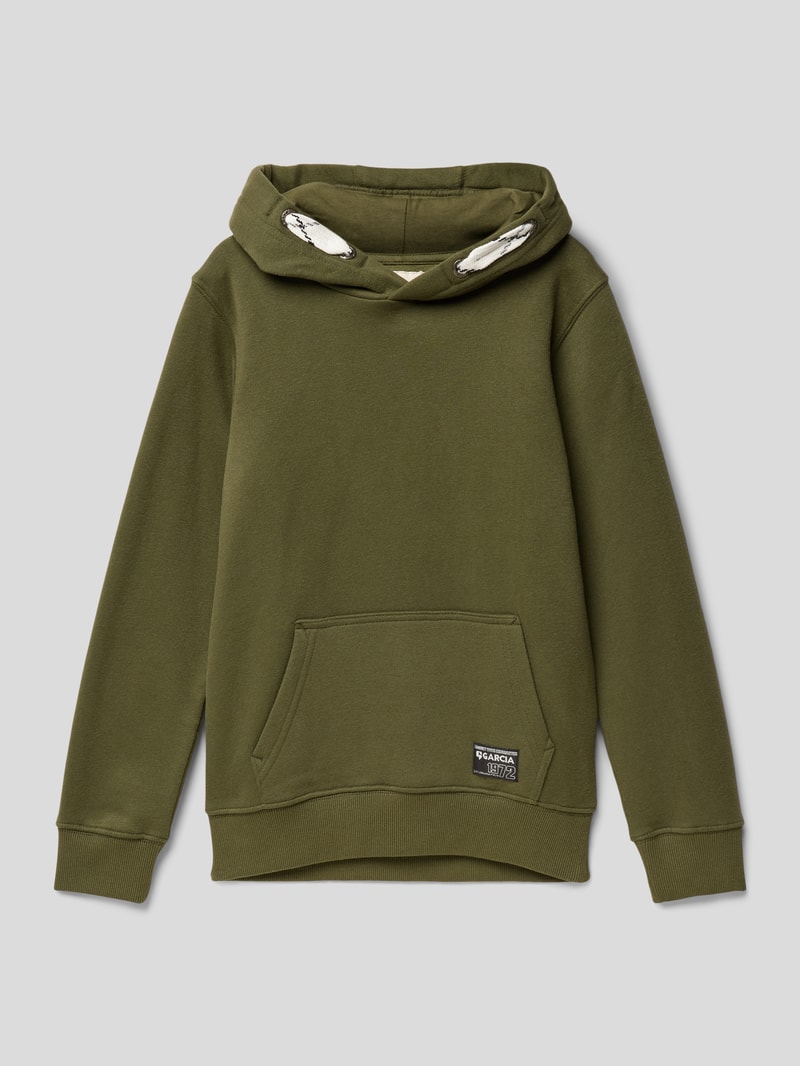 Hoodie im Used-Look in khaki