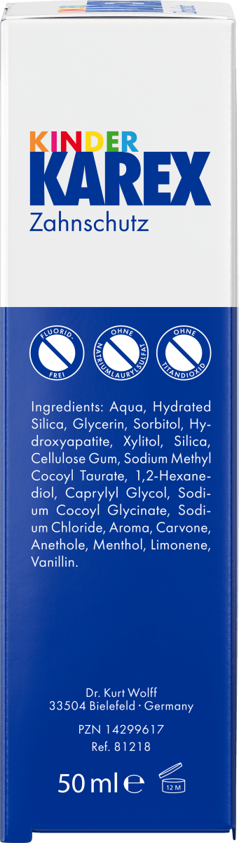 Zahnpasta Kinder, 0 bis 6 Jahre fluoridfrei, 50 ml
