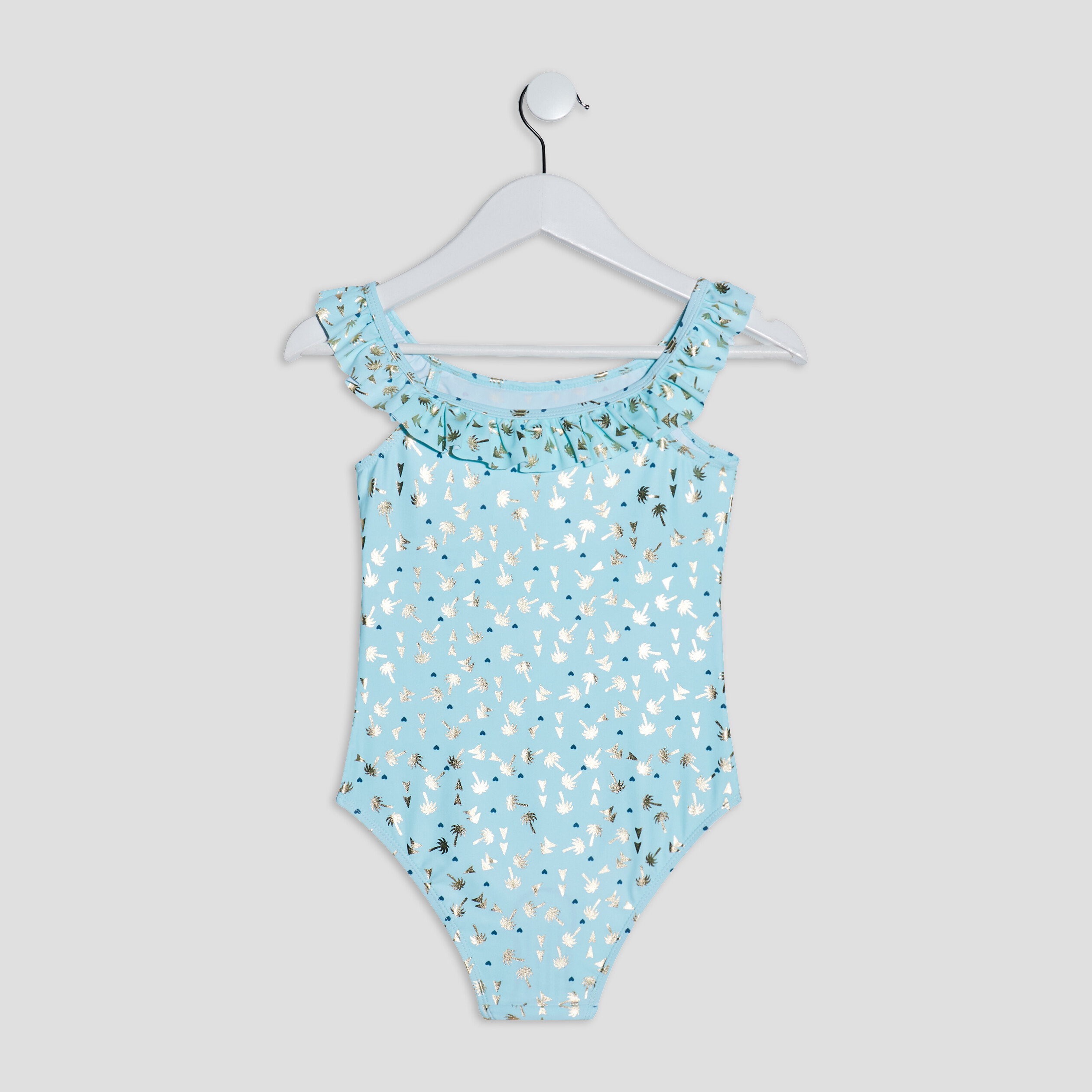 Maillot de bain une pièce bleu turquoise fille | La Halle