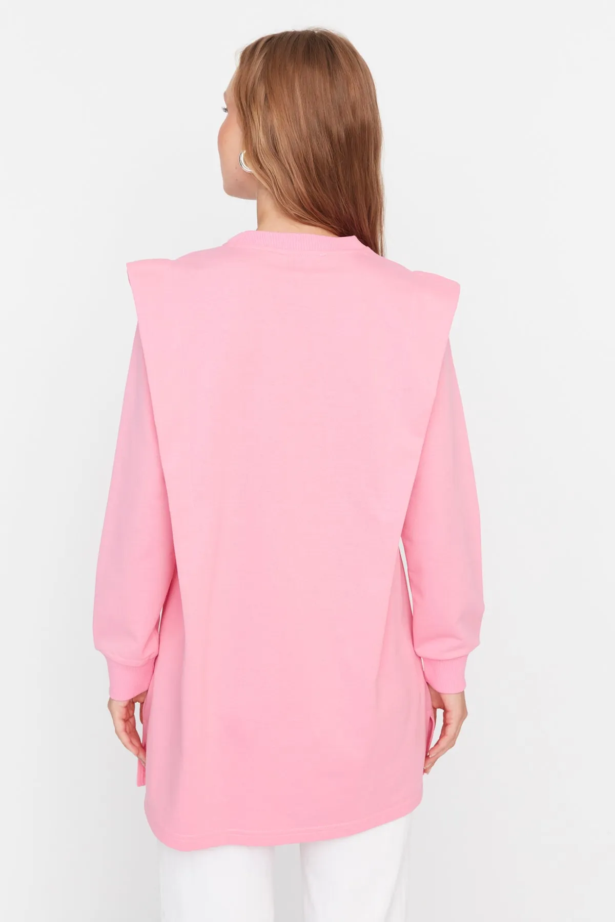 Trendyol Modest  Rosa gepolstertes Strick-Sweatshirt TCTAW23TW00250