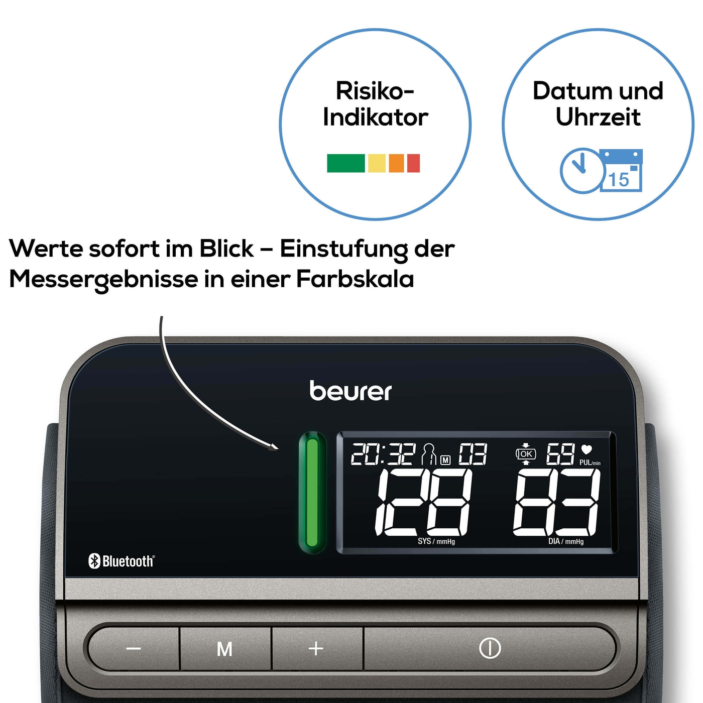 Beurer Blutdruckmessgerät BM 81 easyLock-Bluetooth® Oberarm-Blutdruckmessgerät mit Inflation-Technology & easyLock-Manschette