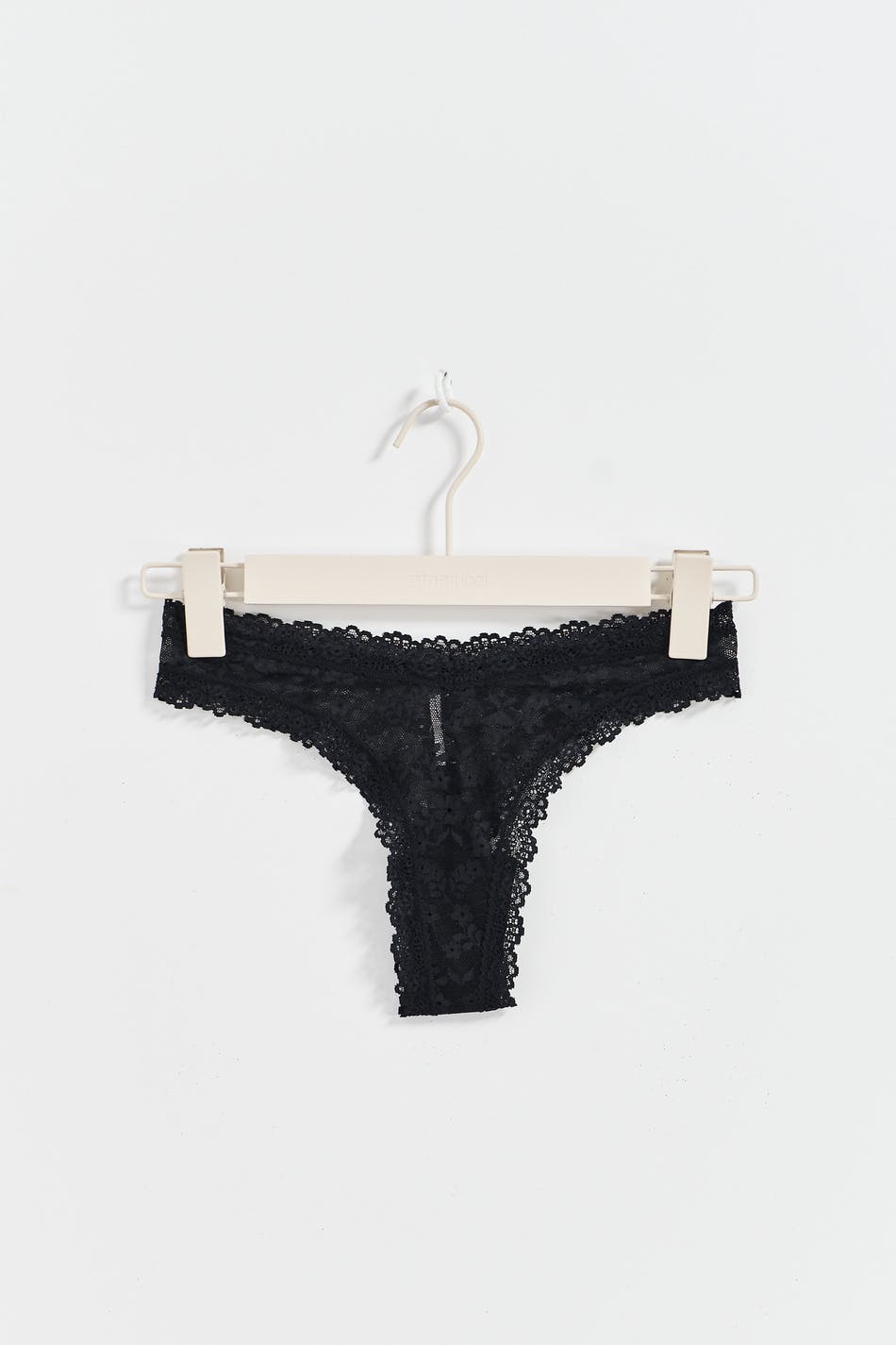 Shaped lace thong