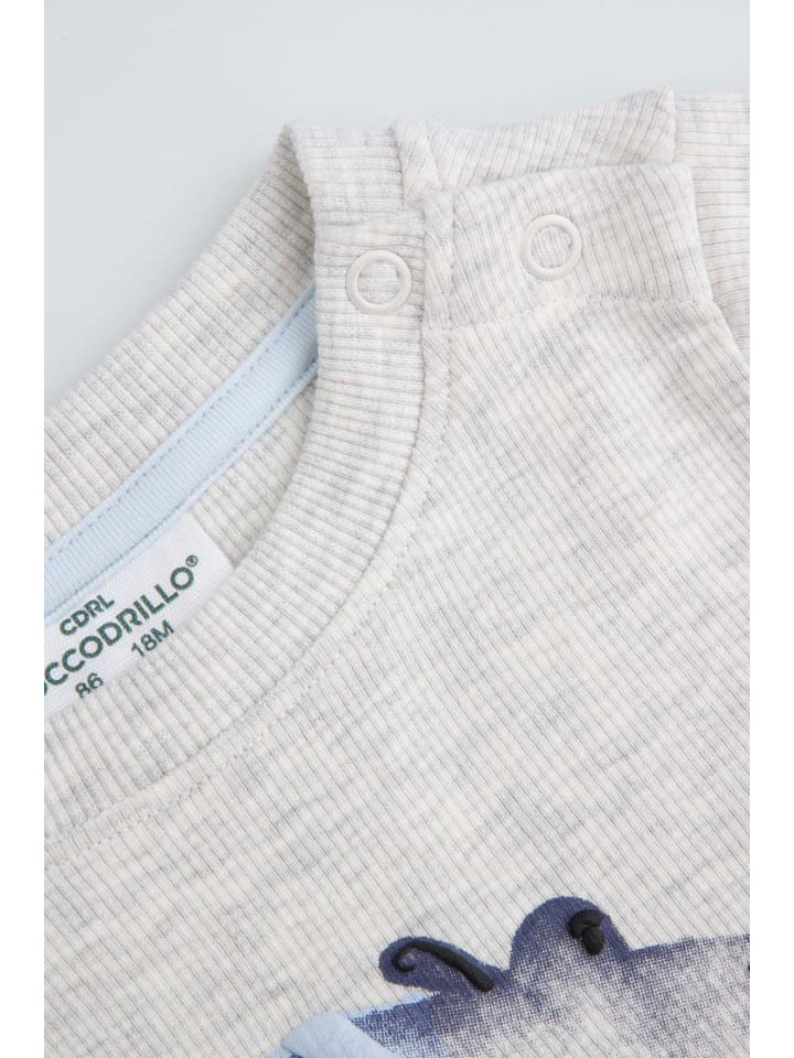 Coccodrillo Geripptes Langarm-Body in beige günstig kaufen