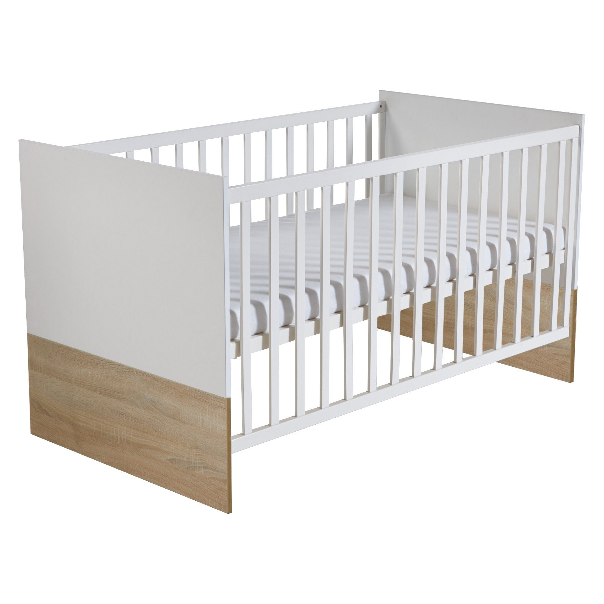 roba® Babyzimmer-Komplettset Gabriella, Babybett & breite Wickelkommode, umbaubar zum Juniorbett