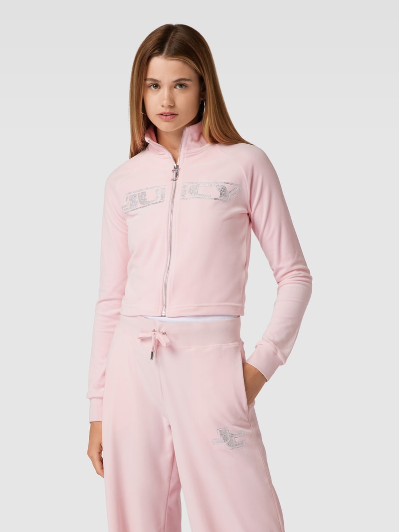 Sweatjacke mit Stehkragen Modell 'LELU' in hellrosa